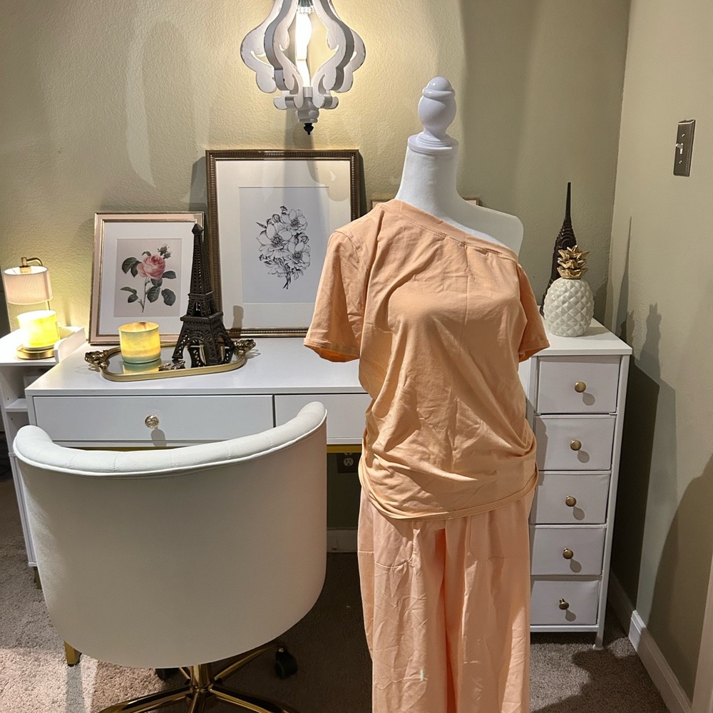 Lululemon Peach Off-Shoulder Lounge Set
